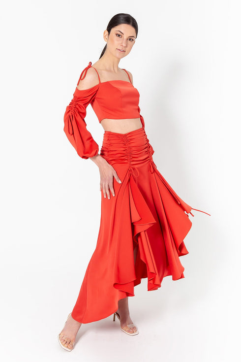 Falda Valeria Rojo
